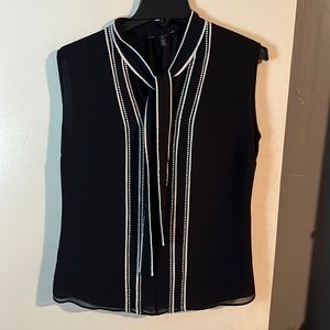 Sleeveless Black White House Black Market Dressy Shirt